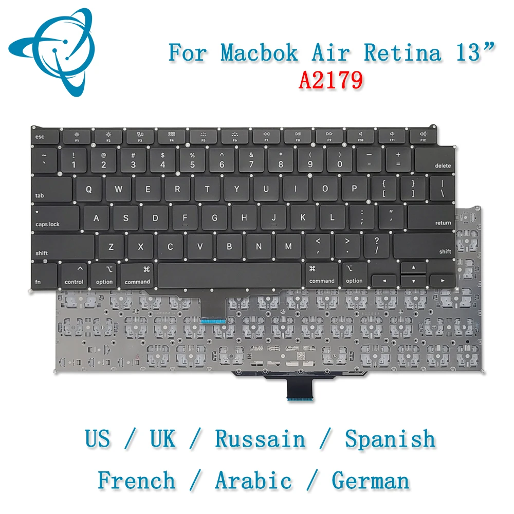 

Laptop A2179 Keyboard for Macbook Air Retina 13" A2179 Keyboard Replacement US UK RU FR SP IT GER AR TR Layout 2019 EMC 3302