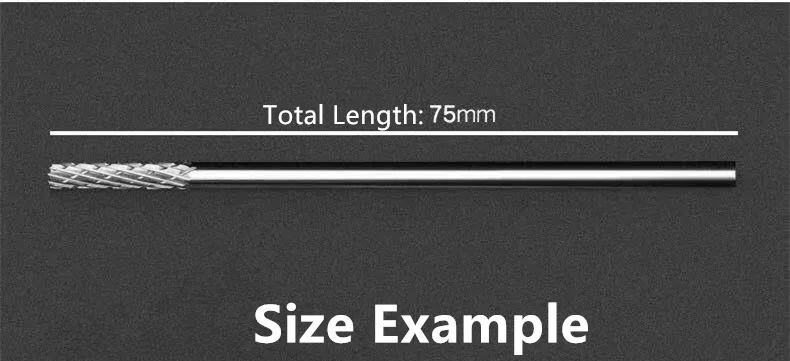 Jrealmer 1 adet 3x3x75mm uzun tungsten karbür çapak döner çapak