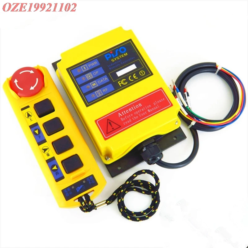 

1pc Crane/Hoist Electric Block Industrial remote control 24V 36V 220V 380V 100M Distance 4function buttons 1Stop mushroom Button