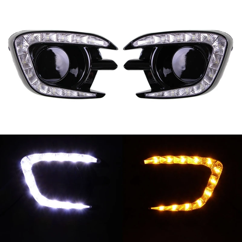 

For Mitsubishi Pajero Sport Montero Sport 2013 2014 2015 Daytime Running Lights Fog Lamp Cover 12V Abs Led Drl