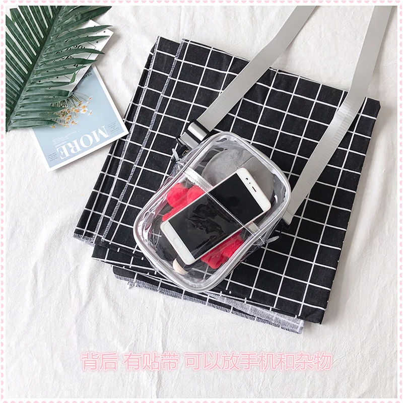 Transparent Bags Women Mini  Cross Body Simple Kawaii  Girls Leisure Shoulder  Fashion Daily All-match Ulzzang Harajuku