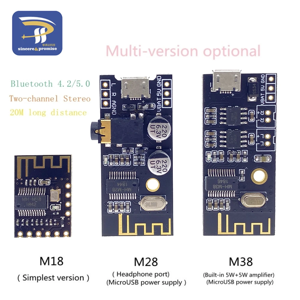 Drahtloses Bluetooth-Audioempfänger-Board-Modul MH-MX8 M18 M28 M38 BLT 20M 4.2 5.0 MP3 Verlustfreier Decoder Stereo Elektronisches DIY-Kit – Detail 10