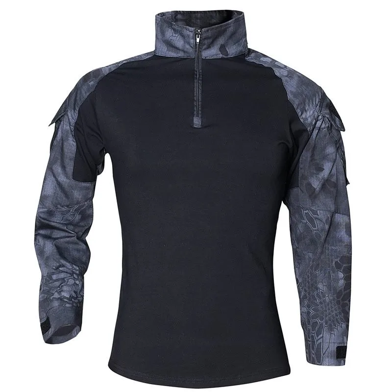 5XL Plus Size Fans Long Sleeve  Training Shirt Men Outdoor Hiking Shooting Camouflage Shirt Clothes