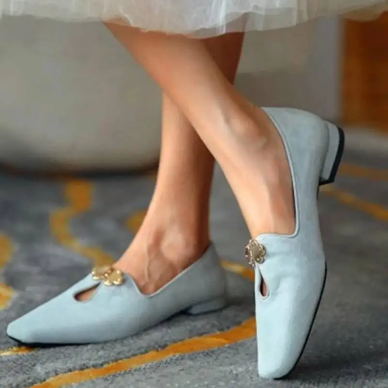 Ladies Flat Shoes Round Toe Solid Color Single Shoes Retro Elegant Shoes Casual Office Shoes Lazy Shoe Covers Wear Shoes Women