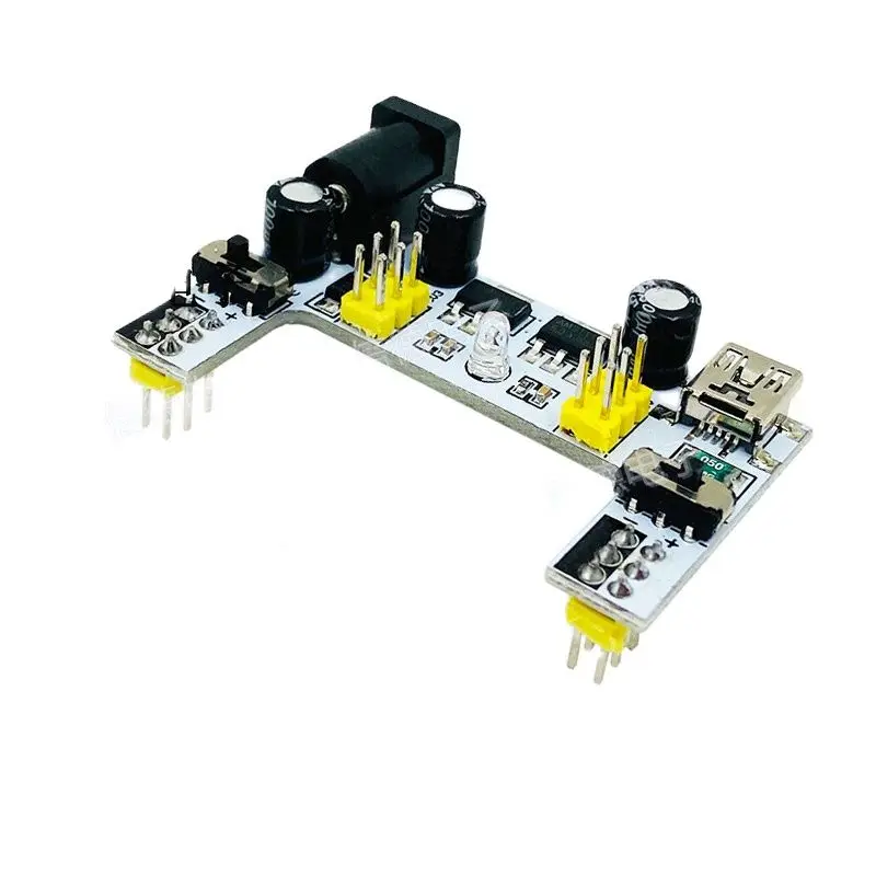 Modul Catu Daya Khusus Breadboard Putih 2 Saluran 5V / 3.3V DC Tegangan Stabil