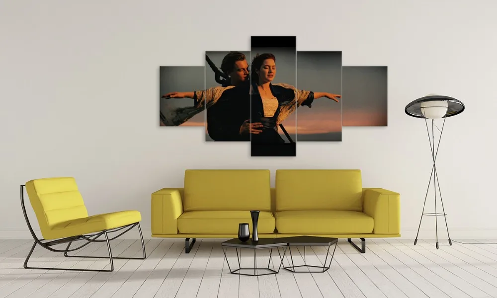 Canvas Vintage movie poster painting wall stickers living room wall art bar cafe home decoration five modules