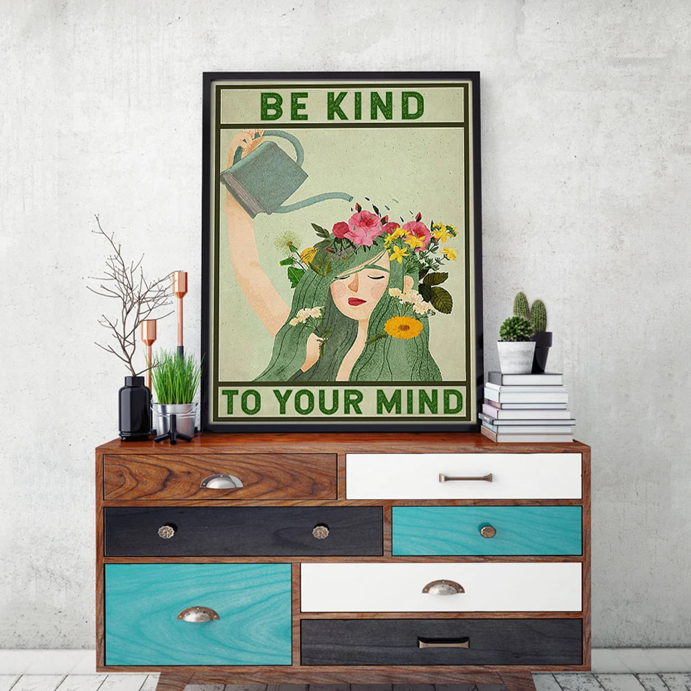 تنمو العقلية الأفكار الإيجابية تكون لطيفة على عقلك ورقة المشارك اللوحة ديكور جدار ديكور فني للمنزل