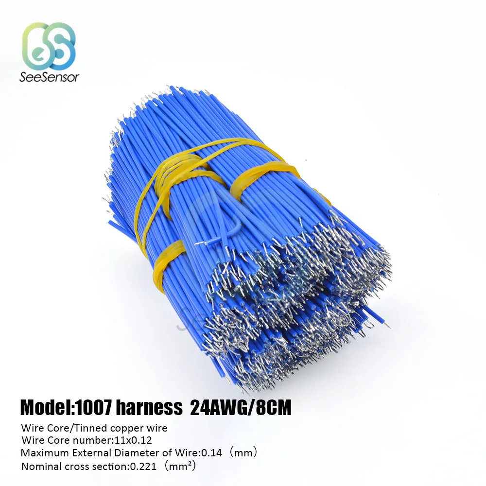 100 шт./лот 24AWG 8 см Луженая макетная плата PCB припой кабель Fly Jumper Wire оловянные провода 1007-24AWG соединительный провод