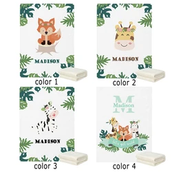LVYZIHO Woodland Animals Forest Animals Personalized Name Baby Boy /Girl Blanket - 30x40/48x60/60x80 Inches - Fleece Blanket