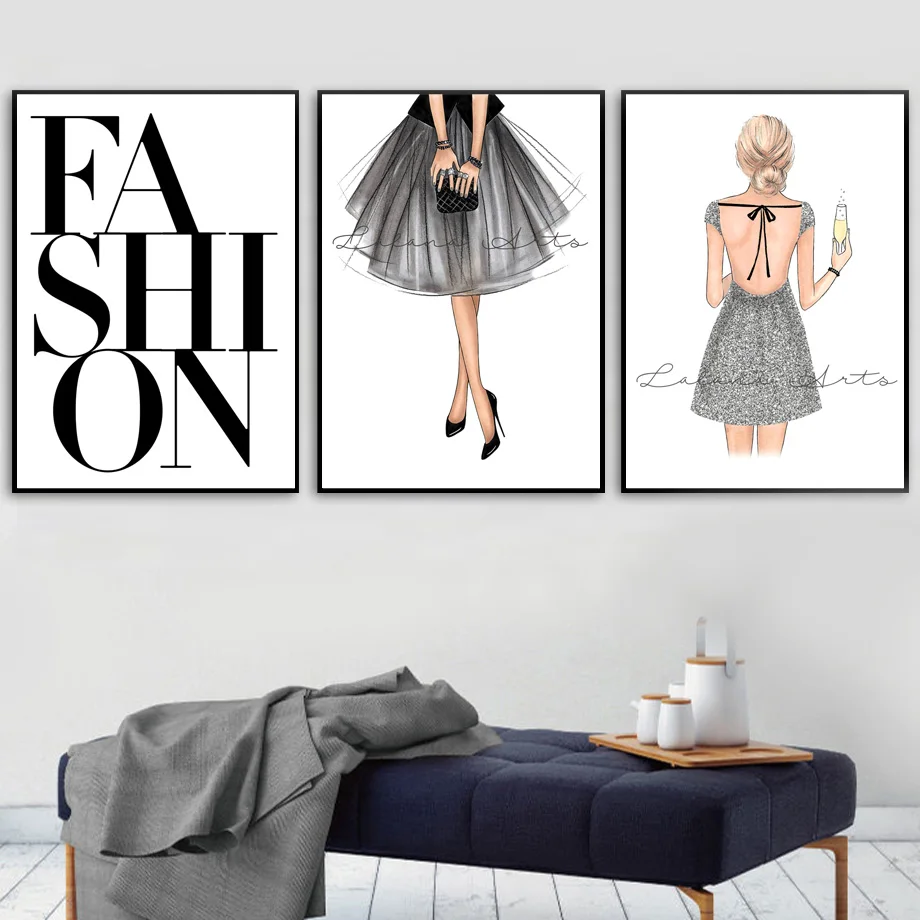 Fashion Girl High heels Paris tower Wall Art Canvas Painting Nordic Posters And Prints Wall Pictures For Living Room Home Decor