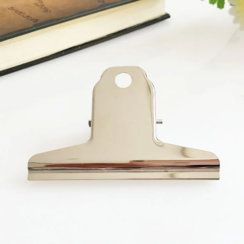 1Pc Retro Metal Storage Clip Stainless Steel Sealing Clip Binder School Student Stationery Office File Storage Supplies