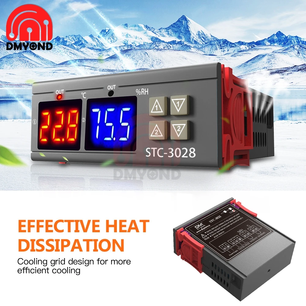 Sht2000 Contro Stc1000 PID Temperature Controller Digital Thermostat 220V for Incubator New Home Two Output 10A Thermoregulator