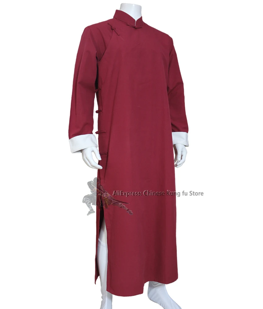 Cotton Wing Chun IP Man Robe Chinese Tai Chi Uniform Shaolin Kung fu Suit Wushu abiti per arti marziali colletto e polsini bianchi