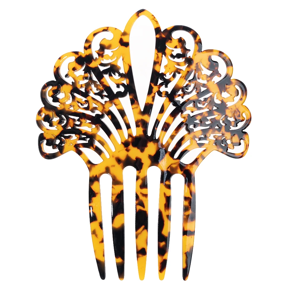 Vintage Hair Combs Women Colorful Acetate Hair Accessories Faux Tortoise shell Hair clips Flamenco dancers Headdresses jewelry