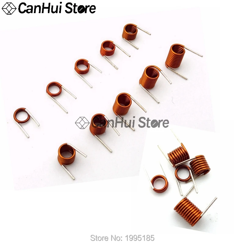 50pcs coilcraft inductor Copper Wire Hollow Coil Inductance Remote Control FM Inductor3.5*1.5/2.5/3.5/4.5/6.5/7.5/8.5/10.5T*0.7