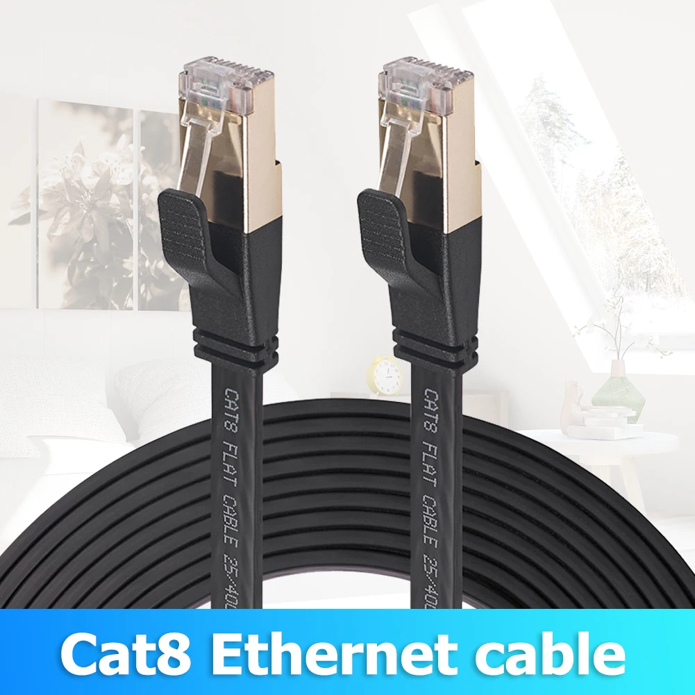 Cabo de rede ethernet sftp, cabo catcat8 banhado a ouro, para modem e computador