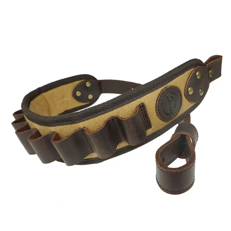 Leather Rifle Sling Shoulder Padding Tactical Strap And Shotgun Gun Buttstock Ammo Shell Holder For 5pcs 12 Gauge