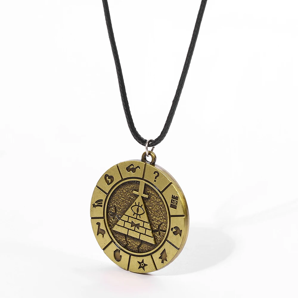 TV Jewelry Gravity Necklace Rope Chain Eye of Providence Necklaces & Pendants Women Men Charm Cipher Fall Time Clock Gifts