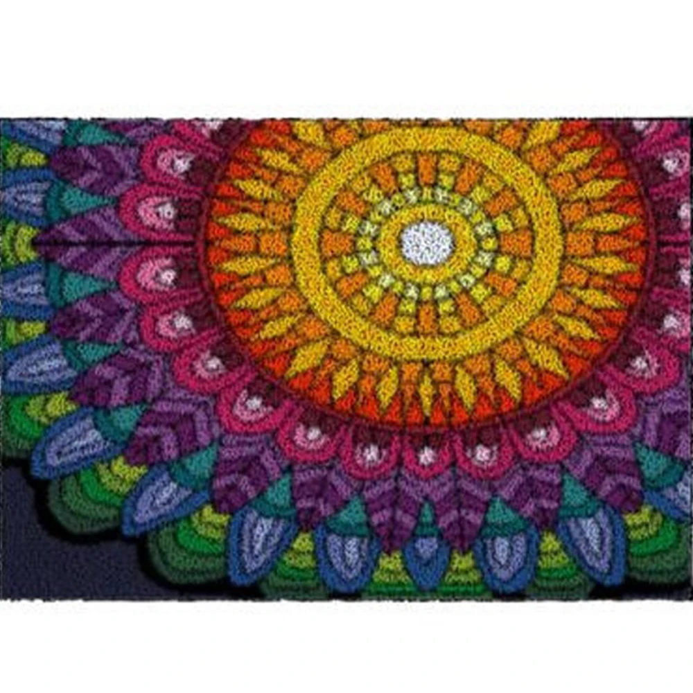 Latch hook rug kits with Pre-printed Mandala pattern Knotted carpet kit Foamiran for needlework Home decoration Tapestry