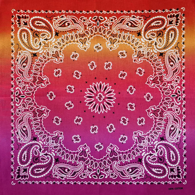 Neue Mode Hip Hop 100% Baumwolle Bandana Quadrat Schal 55 cm * 55 cm Schwarz Rot Paisley Stirnband Gedruckt für Frauen/Männer/Jungen/Mädchen