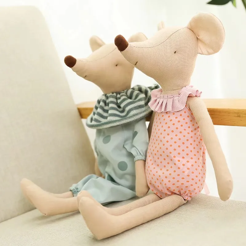 Kawaii Plush Toys Couple Mice Mouse Plush Toys For Children Soft Stuffed Baby Doll Girls Toys Cute Cloth Mouse Birthday Gift