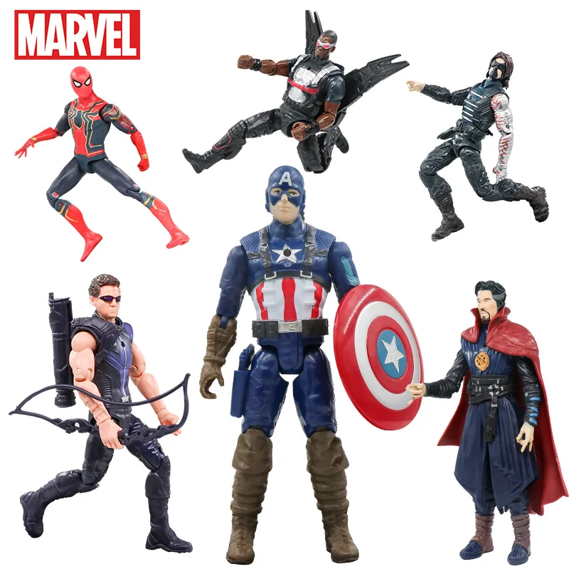 Marvel Avengers Captain America Figures Loki Deadpool Hulk Thanos Luminous Dolls PVC Action Figure Anime Christmas Gift Boys