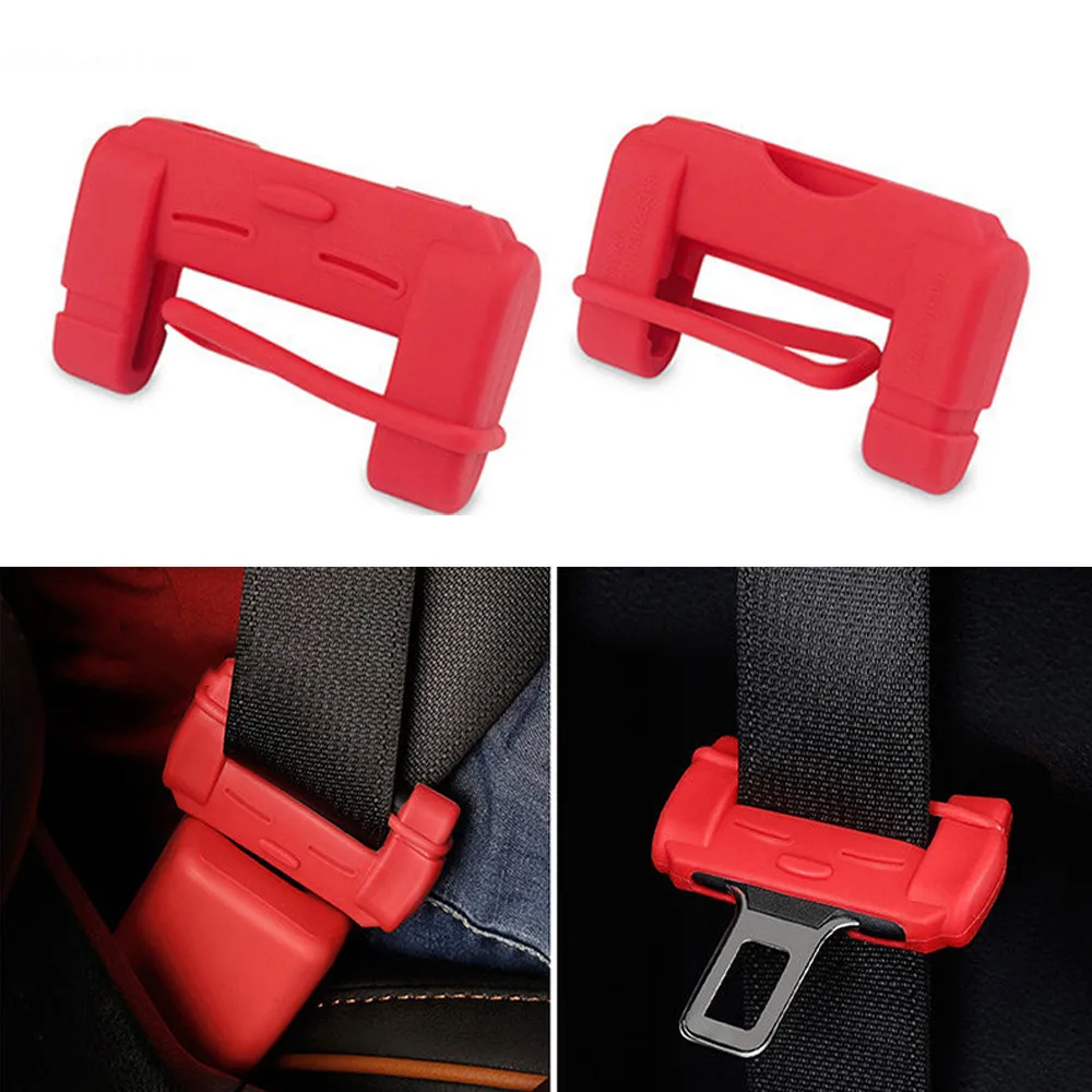 2x Car Safety Belt Buckle Silicon For Toyota Corolla Avensis Yaris Rav4 Auris Hilux Prius Camry Celica C-HR Verso Wish Prado