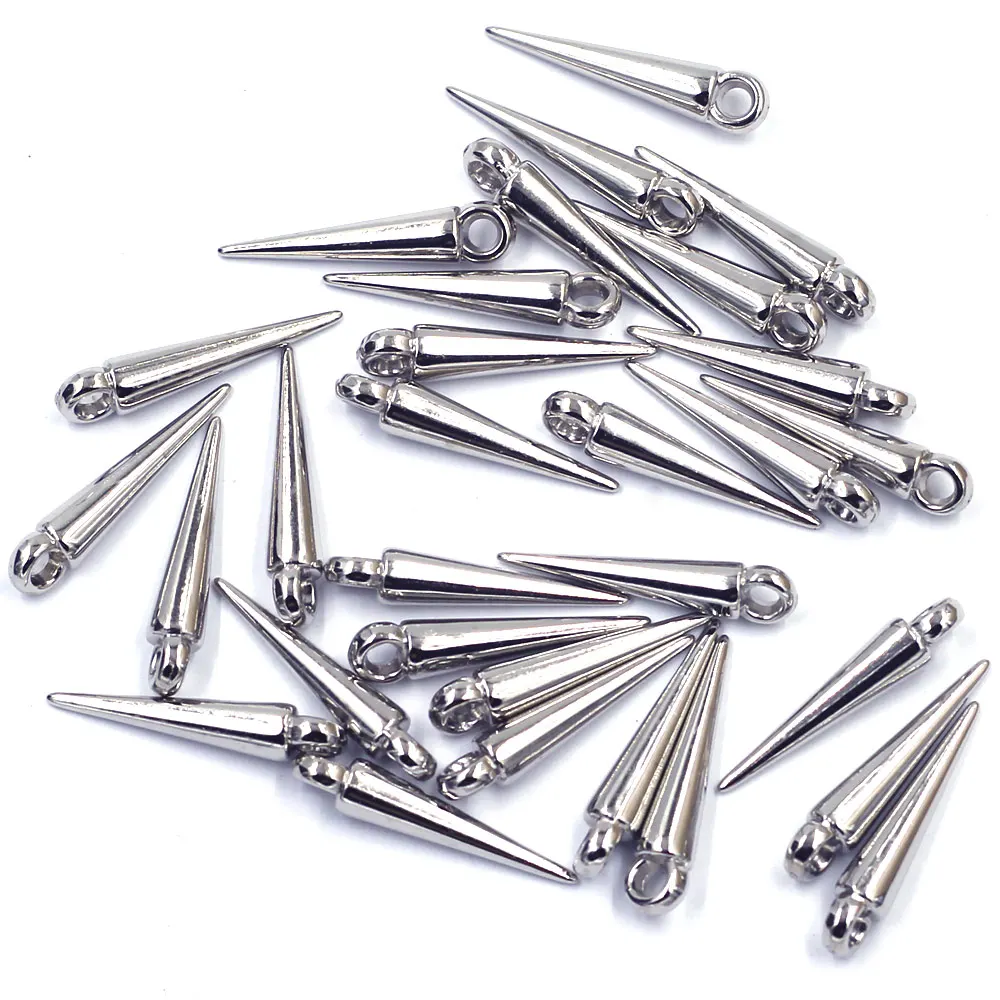 100 pçs pingentes rebite studs picos punk lágrima prego cone acrílico para brinco pulseiras jóias diy fazendo encantos descobertas 23mm