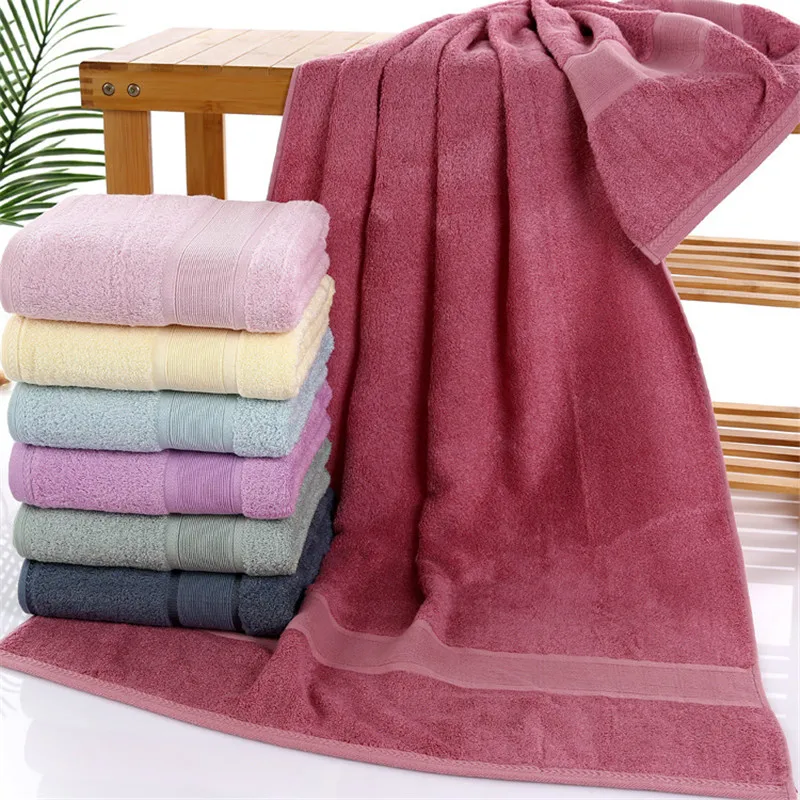 

Solid Home Hotel Shower Towels Bathroom Water Absorbent Bamboo Bath Towel for Adults 70*140cm Soft Big Men Women Spa Beach Towel