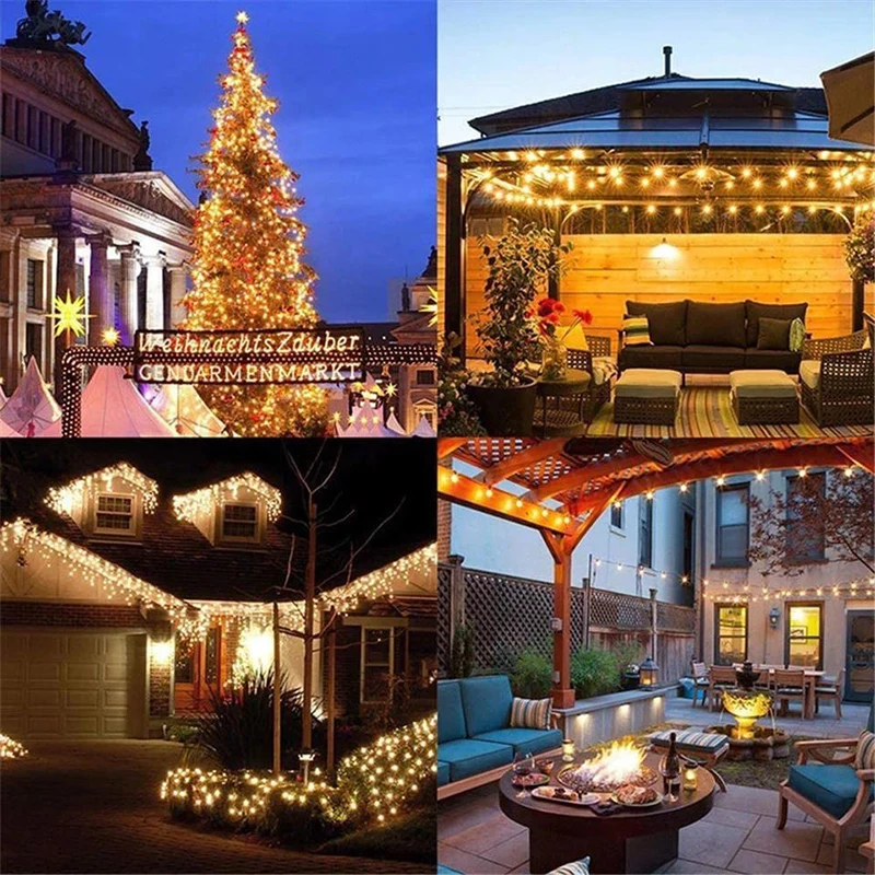 50 LEDs 10m Crystal Ball Solar Light Outdoor IP65 Waterproof String Fairy Lamps Solar Garden Garlands Christmas Decoration