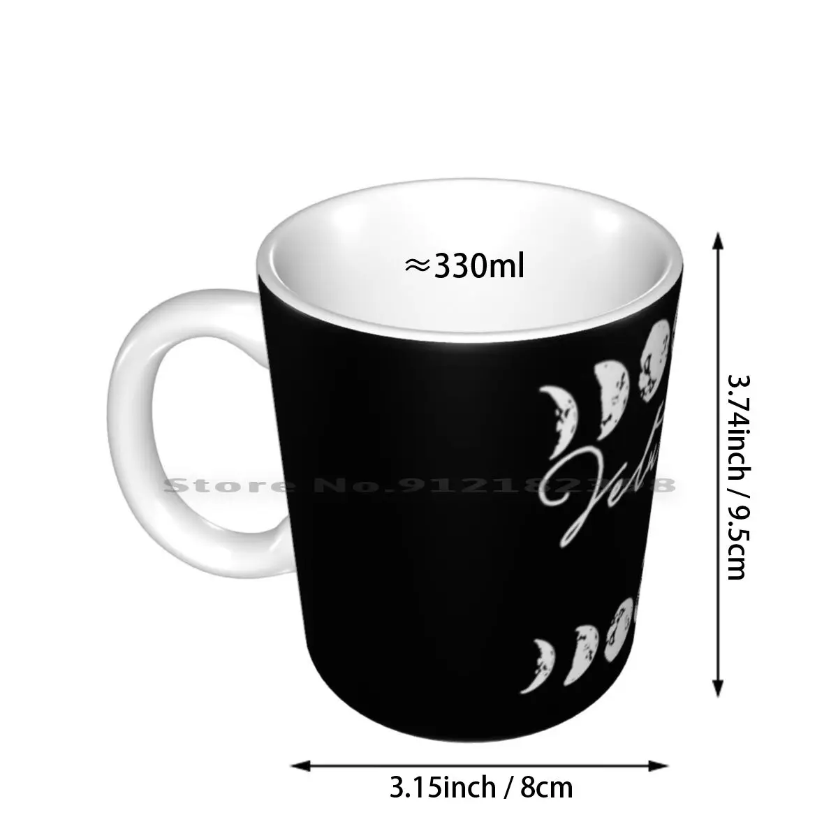 Velut Luna White Ceramic Mugs Coffee Cups Milk Tea Mug Witch Portrait Graphic Occult Psychic Simple Crystal New Age Mystic