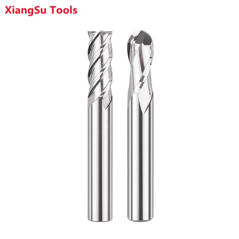 R0.75-R2-R3-R4-R6mm โลหะ-เซรามิค2ขลุ่ยบอลปลายจมูกเครื่อง CNC Router ตัดมิลลิ่งเครื่องมือสำหรับเหล็กการประมวลผล