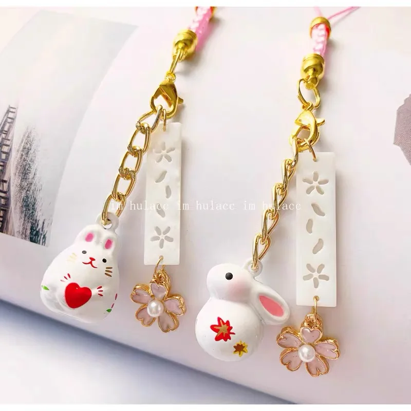 Tradition Rabbit Bunny Pig Cat Bell Sakura Omamori Phone Accessory Bag Pendant Good Luck Fortune Wealth Charm Couple Gift