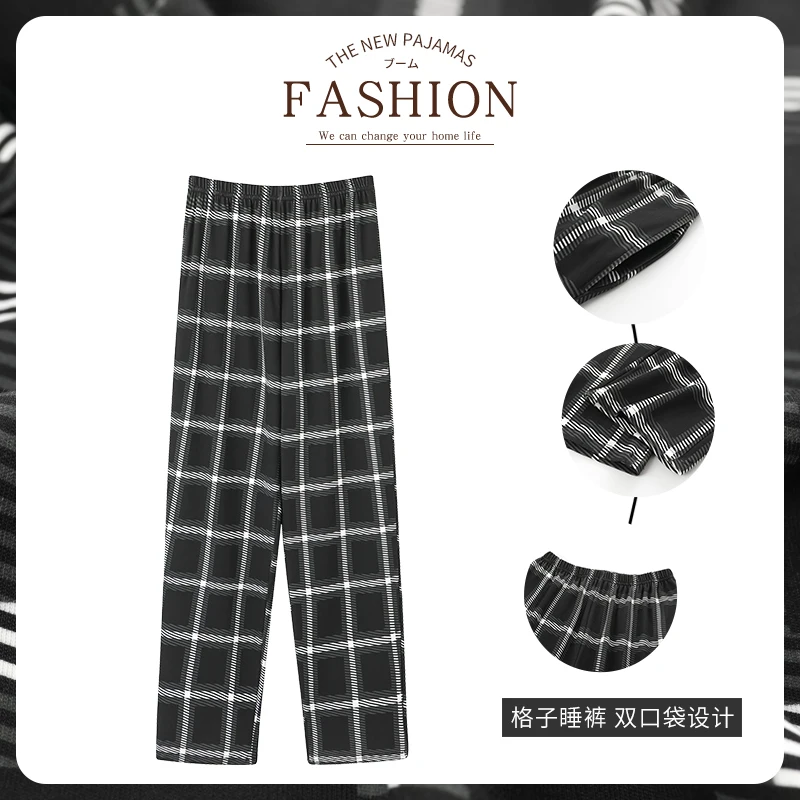 New Style Hot Sale Cotton Plaid Pajama Pants For Adluts Home Furnishing Cotton Trousers Cotton Pajama Men Sleep Bottom Home Wear