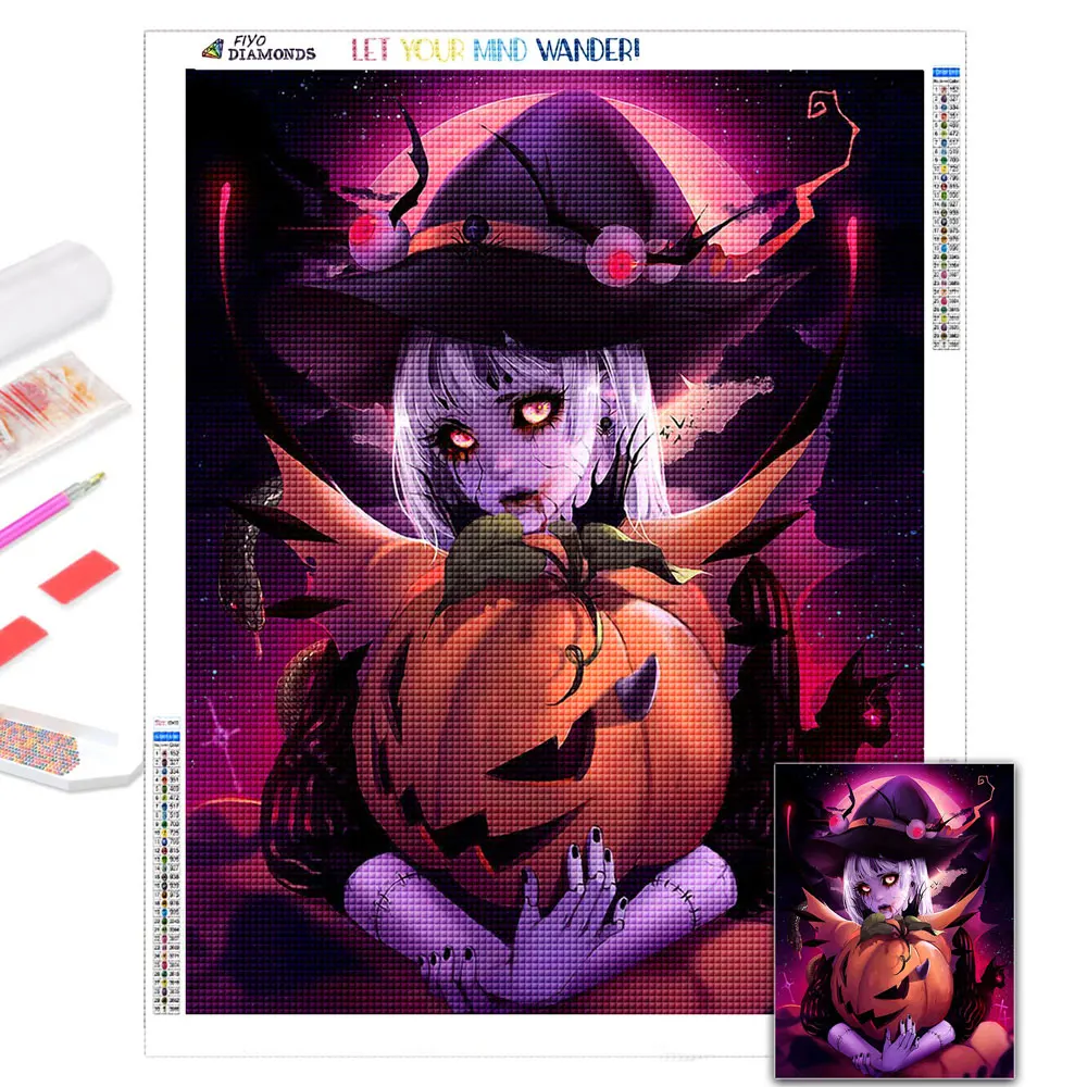 Halloween Decoration Wall Stickers Diamond Painting 5D DIY Diamond Mosaic Art Embroidery Cross Stitch Kits хэллоуин Decor