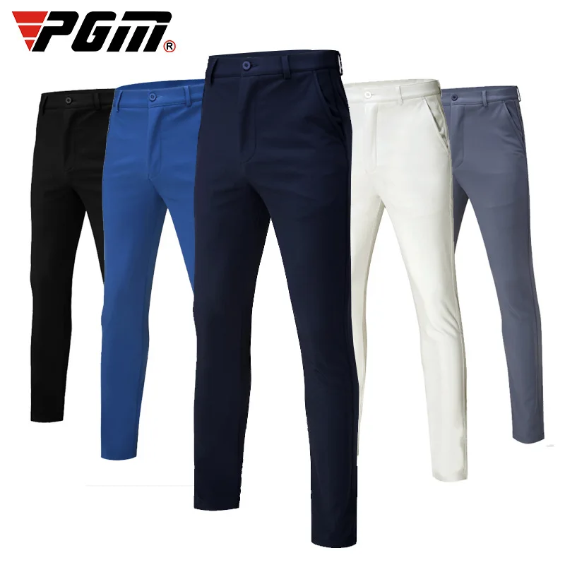 PGM Autumn Winter Waterproof Men Golf Trousers Thick Keep Warm Windproof Long Pant High Elastic Tennis Clothing