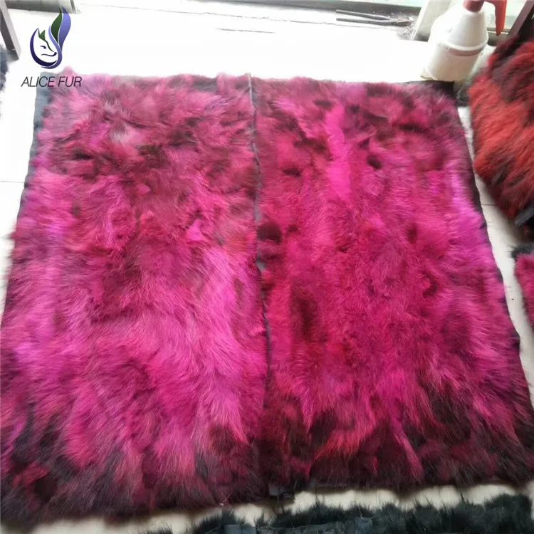 Dyed raccoon fur skins patchwork racoon fur plate for DIY parka lining materials