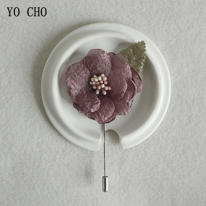 YO CHO-ramillete de flores de tela para boda, broche para novio, abotonadura, planificador de boda, ramillete de boda