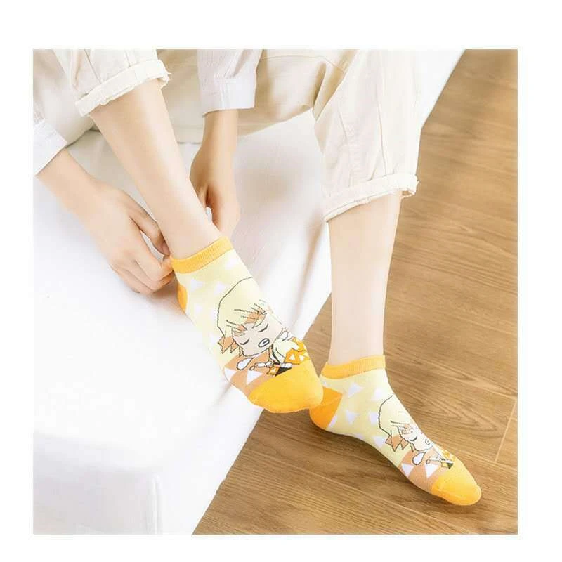 New Cartoon Men Women Socks Parent-Child Socks Funny Demon Slayer Kimetsu No Yaiba Cosplay Prop Cartoons Anime Cotton Socks