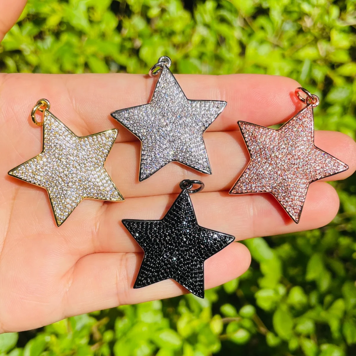 5pcs Big Size Star Charms for Women Bracelet Girl Necklace Making Trendy Pendants for Handmade Craft Jewelry Accessory Wholesale