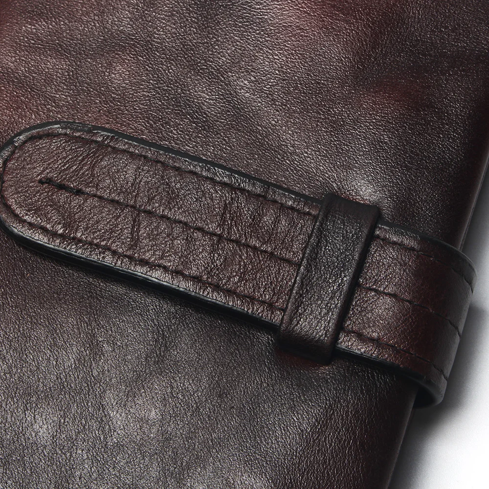 Portefeuille en cuir véritable pour homme, Long, fait à la main, de marque, de luxe, porte-monnaie, pochette pour téléphone