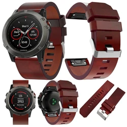 New Genuine leather watchband 26mm strap For Garmin Fenix 5X 5X Plus 6X 6X Pro 7X pro belt replace bracelet Adjustable Wristband