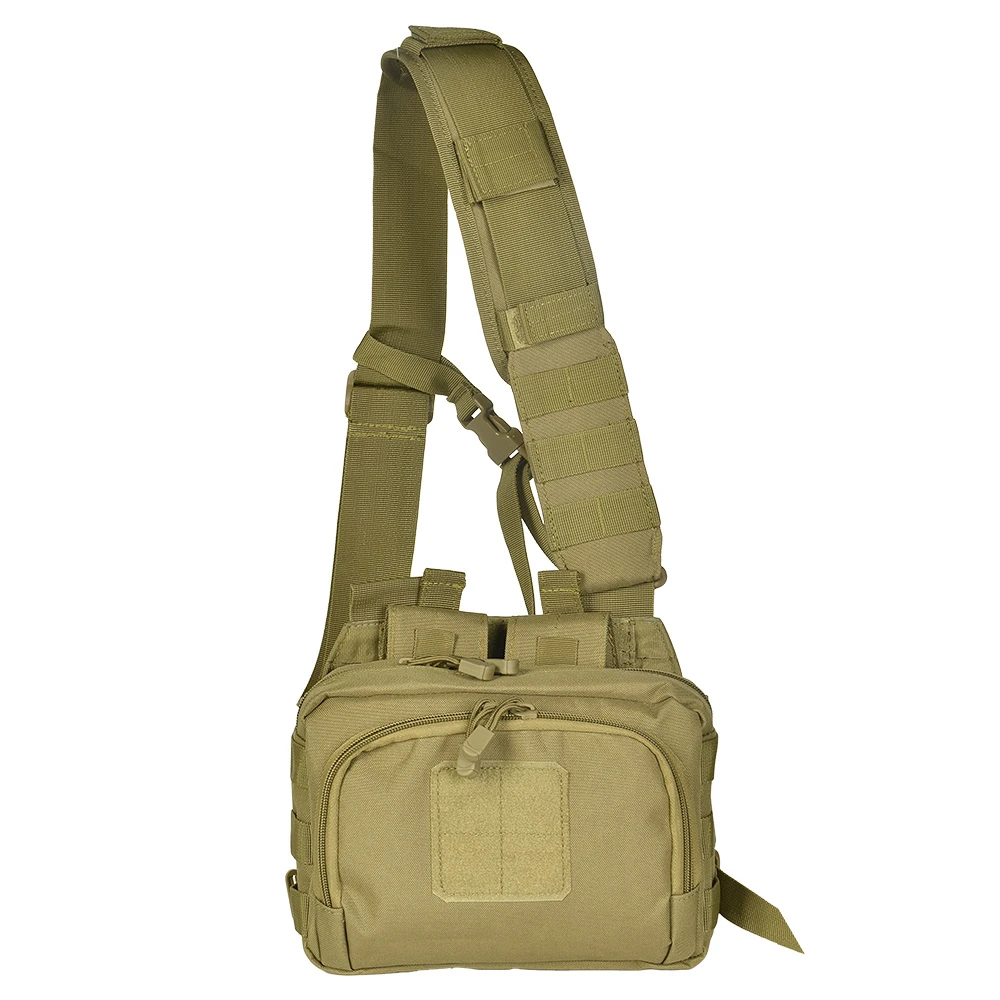 Tactical 2 Banger Messenger Bag Hiking Active Shooter  5.56 M4 Magazine Carrier Conceal Pistol 3-Point Crossbody Unisex Hunting