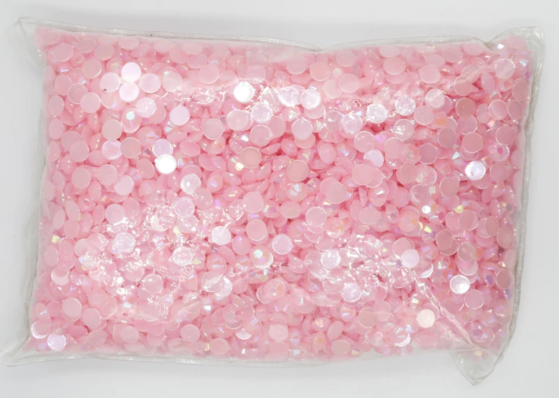 

Jelly LT.Rose AB Color 1.5~7mm Flat Back Round Acrylic Rhinestones Beads,3D Acrylic Nail Art / Garment Decoration