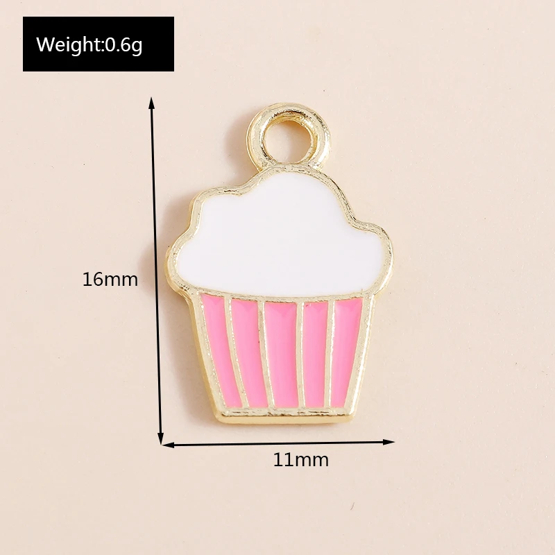 Leslie 10 Stück Emaille süße Essen Trinken Eis Kuchen Saft Cola Charms Anhänger für Halsketten DIY Schmuckherstellung Zubehör – Detail 18
