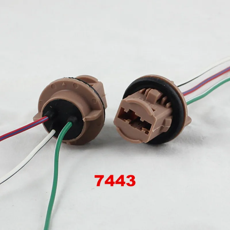 Rockeybright-7440 7443 자동차 램프 케이블 7443 전구 W21/5W LED 전구 소켓, 7440 W21W 소켓 턴 라이트 LED T20 램프 홀더 커넥터