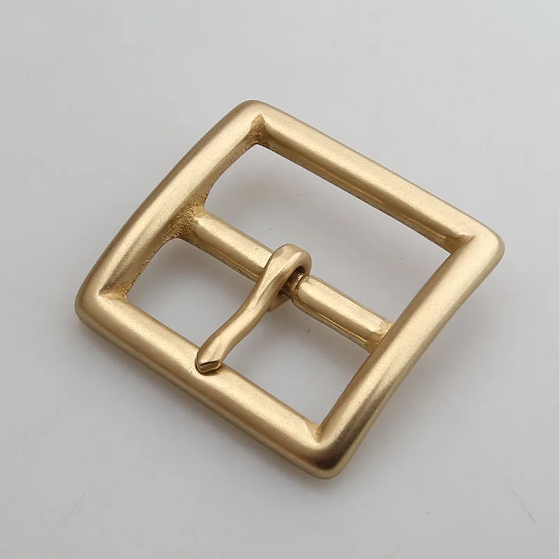 Solid Brass Metal Belt Buckle 40mm Belt Buckle For Men Stainless Steel Single Pin Belt Half Buckle DIY Leather Craft Buckle