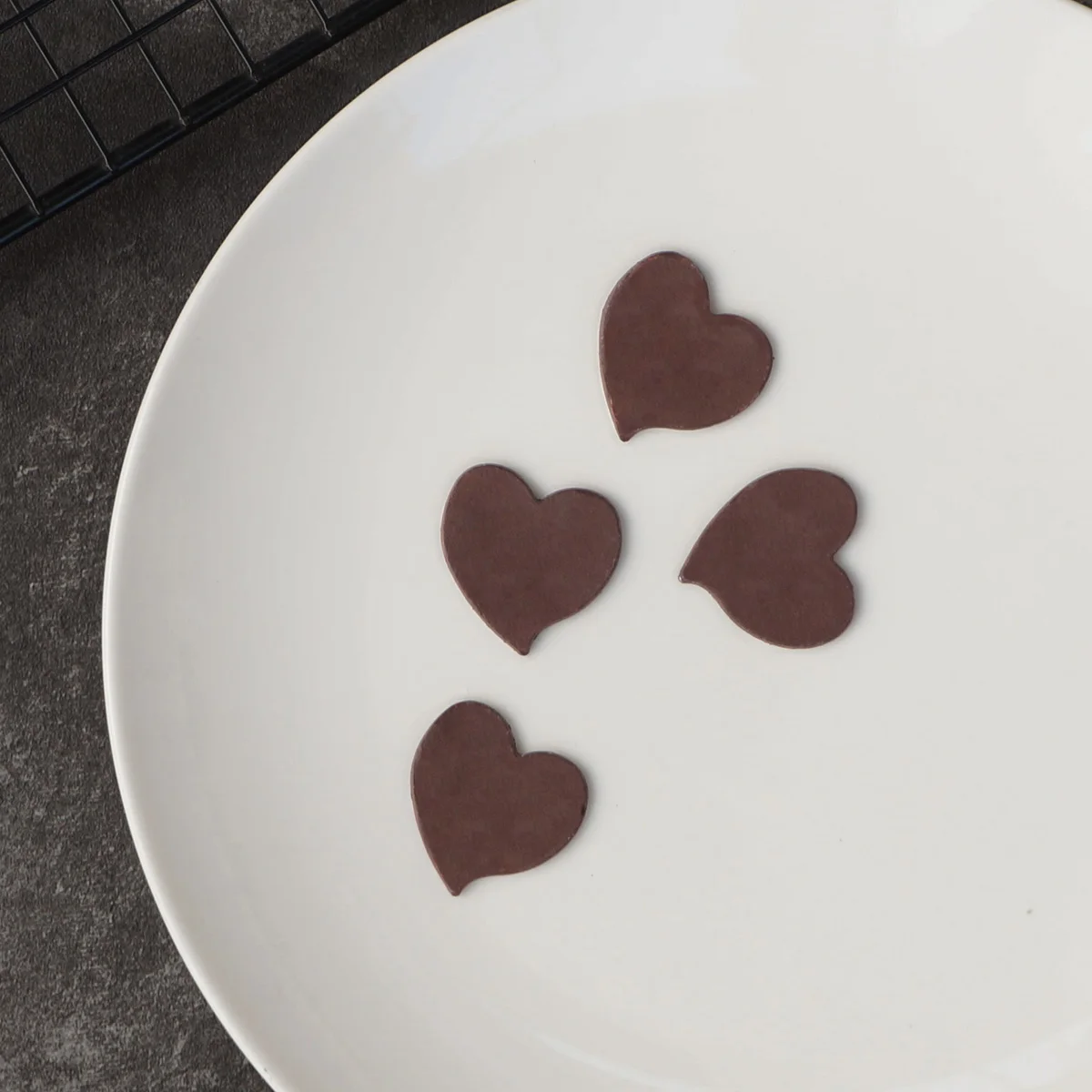 Small Heart Shape Chocolate Stencil Mold Cup Cake Topper Decorating Silicone Transfer Sheet Chablon DIY Dessert Garnish