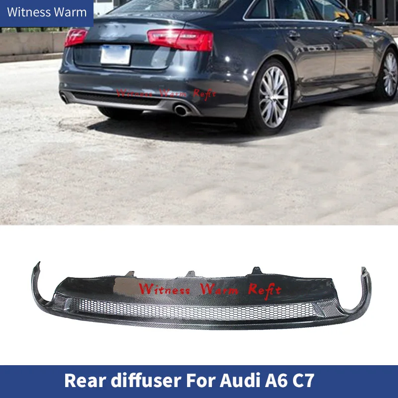 Carbon Fiber Rear Bumper Lip Spoiler Diffuser for Audi A6 C7 Sline Stlye 2012 2013 2014 2015 2016 Frp