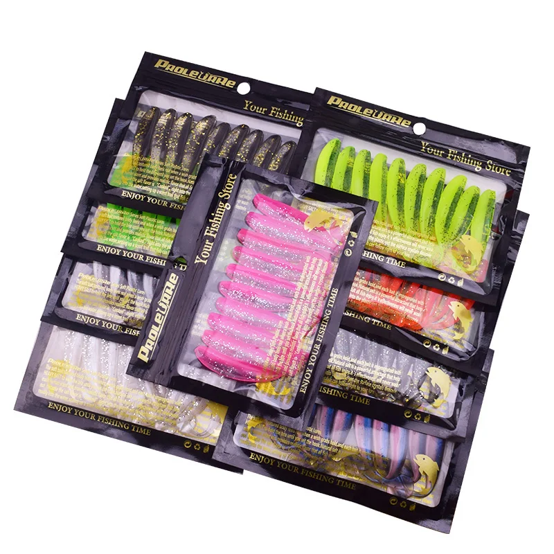 10pcs/Lot Soft Lures Double Colors Silicone Bait 5cm 7cm Goods For Pva Jigging Wobblers Artificial Swimbait Sea Fishing Tackle